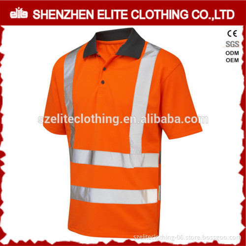 cheap EN471 reflective orange work uniform breathable polo shirts